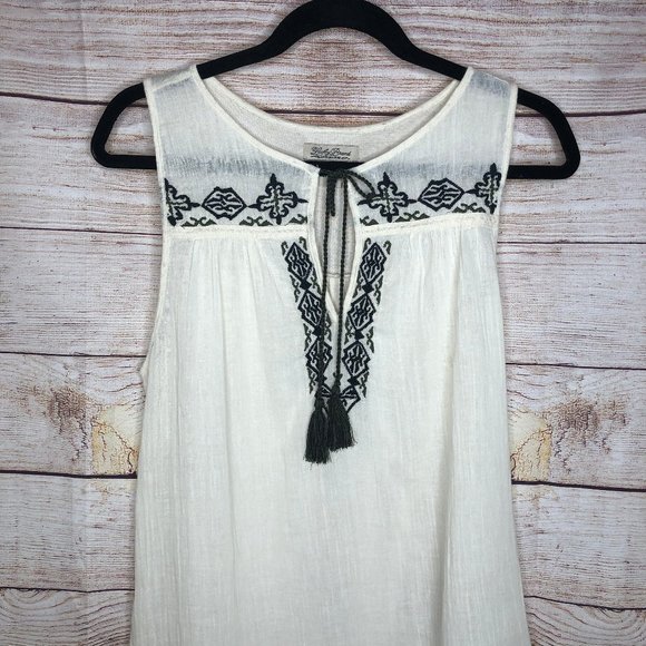Lucky Brand Tops - Lucky Brand - White & Olive Green Sleeveless Tank